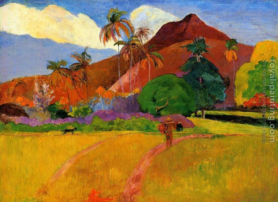 Paul Gauguin : Mountains in Tahiti